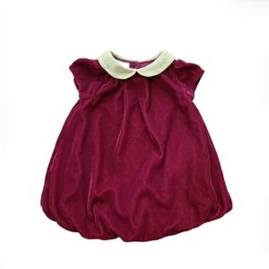 FIRST IMPRESSIONS BABY GIRL 12MONTHS BUBBLE DRESS WITH PETER PAN COLLAR VELVET
